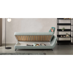 Vienvietė sofa-lova su patalynės dėže 90×195