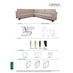 Minkštas kampas Lemon – elegantiškas dizainas