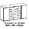 Komoda Marco su stalčiais ir durelėmis