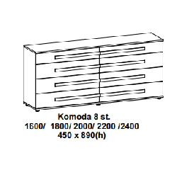 Komoda Marco 8 stalčių | Talpi
