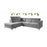 Elbrus kampinė sofa su pufu ir dviem patalynės dėžėmis